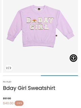 Lilac "Bday Girl" Kids Sweatshirt